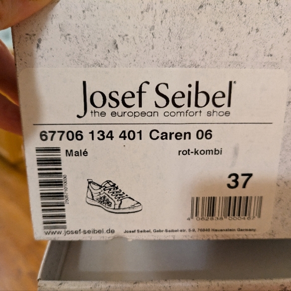 Josef Seibel Caren 06 Red and Gray Lace-up Shoes - Picture 3 of 5